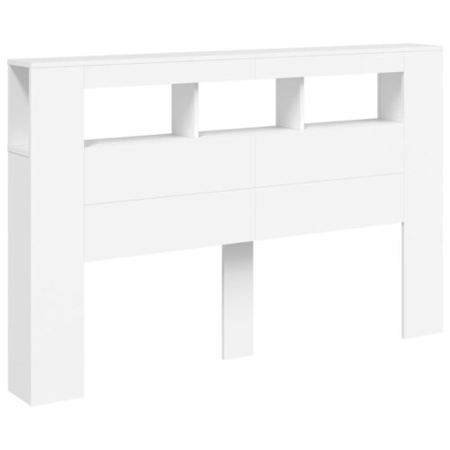 LED Lights Headboard White 160cm Queen Size Wooden Bed Frame Head Bedhead - Image 5