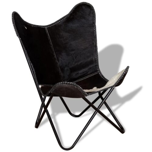 Butterfly Chair Black White Real Cowhide Leather - Image 3