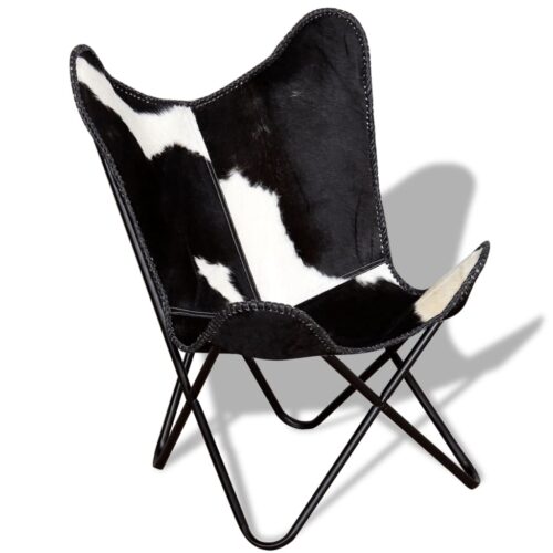 Butterfly Chair Black White Real Cowhide Leather - Image 5