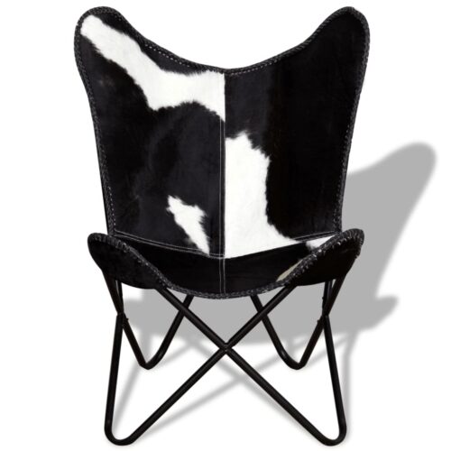 Butterfly Chair Black White Real Cowhide Leather - Image 6