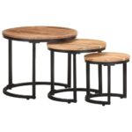 Side Tables 3pcs Solid Acacia Wood