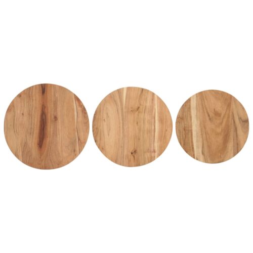 Side Tables 3pcs Solid Acacia Wood - Image 5
