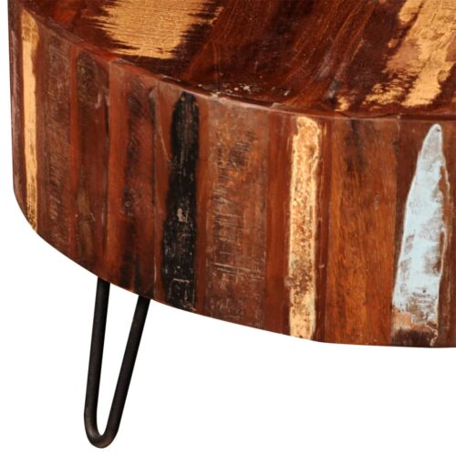 Coffee Table Solid Reclaimed Wood Round - Image 6