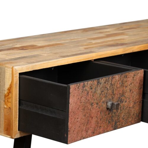 Console Table 120x30x76cm Solid Reclaimed Teak - Image 9