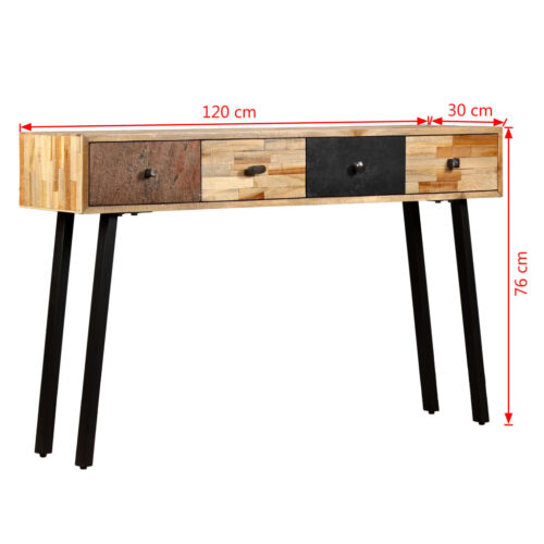 Console Table 120x30x76cm Solid Reclaimed Teak - Image 10