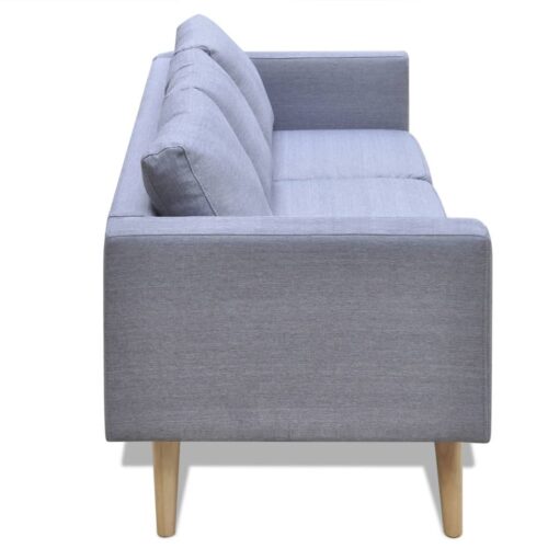 Sofa 3-Seater Fabric Light Grey - Image 3