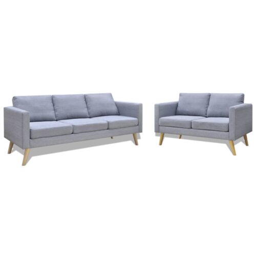 Sofa Set 2-Seater 3-Seater Fabric Light Grey