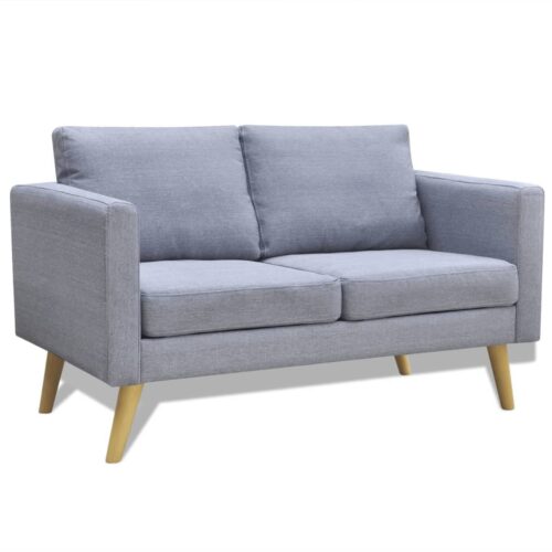 Sofa Set 2-Seater 3-Seater Fabric Light Grey - Image 2