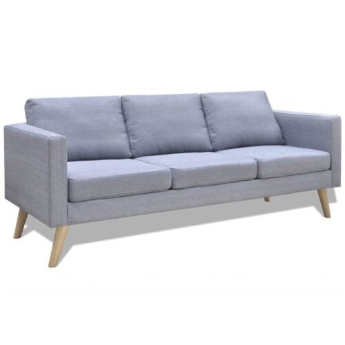 Sofa Set 2-Seater 3-Seater Fabric Light Grey - Image 5