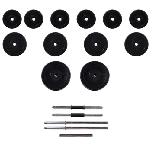 Workout Bench with Barbell Dumbbell Set 30.5 kg - Image 9