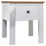 Bedside Cabinet White 46x40x57cm Pine Panama Range