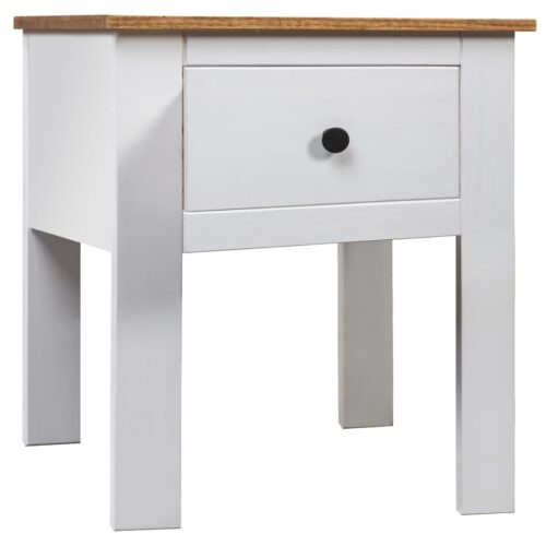Bedside Cabinet White 46x40x57cm Pine Panama Range