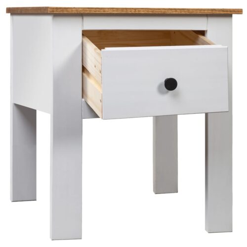 Bedside Cabinet White 46x40x57cm Pine Panama Range - Image 2