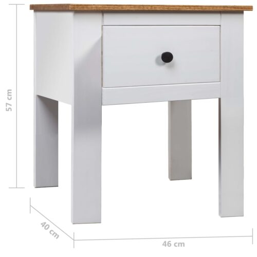 Bedside Cabinet White 46x40x57cm Pine Panama Range - Image 9