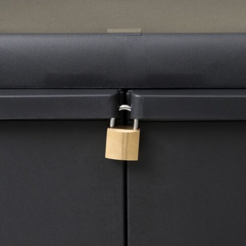 Garden Storage Cabinet with 2 Shelves Black - Image 4