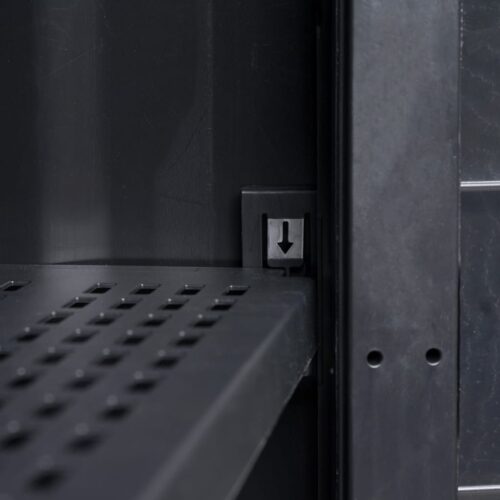Garden Storage Cabinet with 2 Shelves Black - Image 5