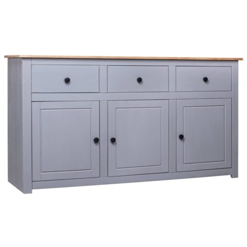 Sideboard Grey 135x40x80cm Solid Pinewood Panama Range