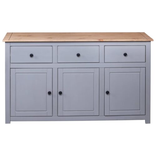 Sideboard Grey 135x40x80cm Solid Pinewood Panama Range - Image 6
