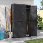 Outdoor Storage Cabinet Black 97x37x165cm PP