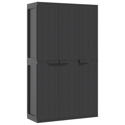 Outdoor Storage Cabinet Black 97x37x165cm PP - Image 2