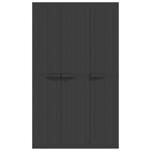 Outdoor Storage Cabinet Black 97x37x165cm PP - Image 4