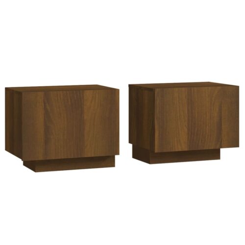 Bedside Cabinet Brown Oak 100x35x40cm Engineered Wood