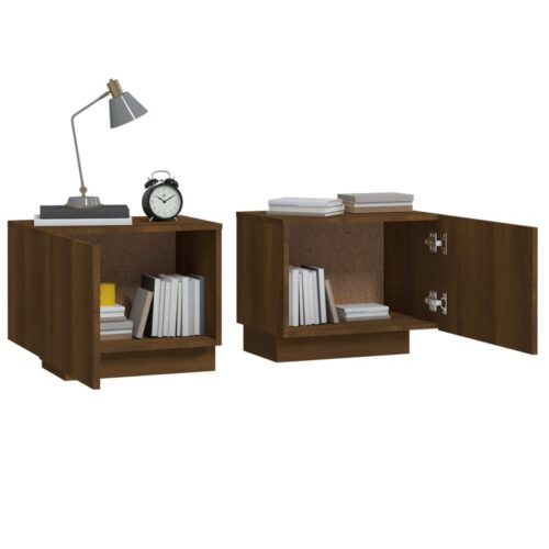 Bedside Cabinet Brown Oak 100x35x40cm Engineered Wood - Image 3