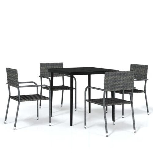 5-Piece Outdoor Dining Set Garden Patio Lounge Bistro Chairs Table Furniture