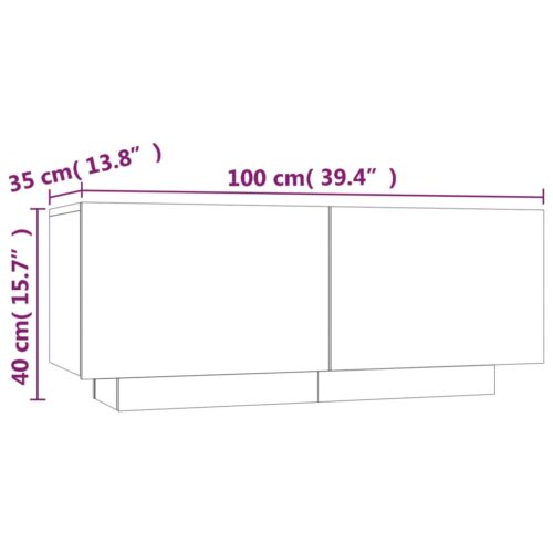 TV Cabinet Grey Sonoma 100x35x40cm Engineered Wood - Image 8