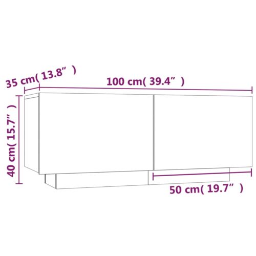 Bedside Cabinet Smoked Oak 100x35x40cm Engineered Wood - Image 5
