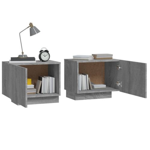 Bedside Cabinet Grey Sonoma 100x35x40cm Engineered Wood - Image 3