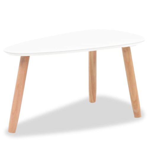 Coffee Table Set 2 Pieces Solid Pinewood White - Image 7