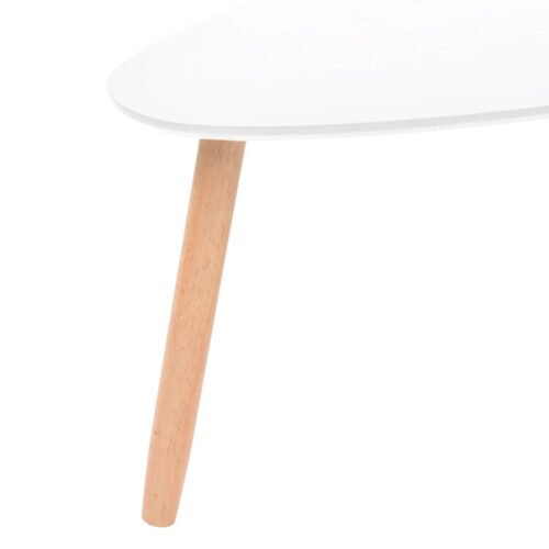 Coffee Table Set 2 Pieces Solid Pinewood White - Image 9