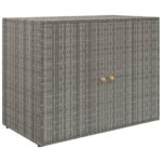 Garden Storage Cabinet Grey 100x55.5x80cm Poly Rattan