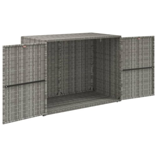 Garden Storage Cabinet Grey 100x55.5x80cm Poly Rattan - Image 3