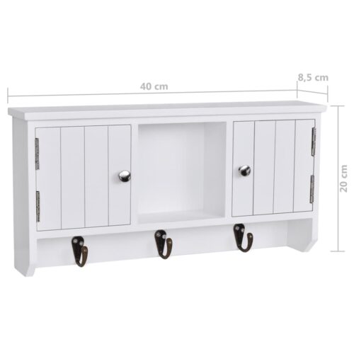 Wall Cabinet for Keys Jewellery with Doors Hooks - Image 8