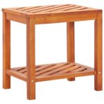 Acacia Wood Timber Side Table Indoor Outdoor Coffee Tea Storage Stand 45x33x45cm