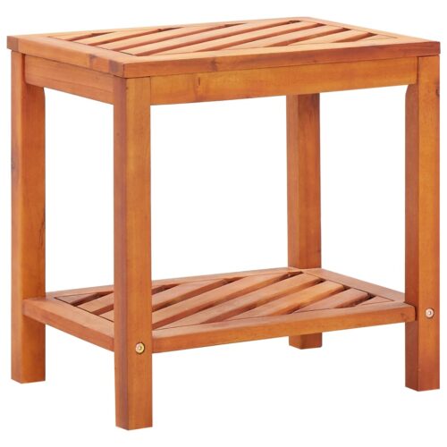 Acacia Wood Timber Side Table Indoor Outdoor Coffee Tea Storage Stand 45x33x45cm