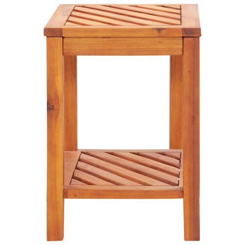 Acacia Wood Timber Side Table Indoor Outdoor Coffee Tea Storage Stand 45x33x45cm - Image 3