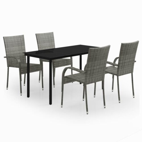 5-Piece Outdoor Dining Set Garden Patio Lounge Bistro Chairs Table Furniture