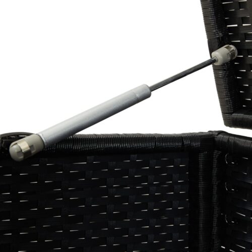 Garden Storage Box Poly Rattan 200x50x60cm Black - Image 7