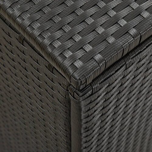 Garden Storage Box Poly Rattan 200x50x60cm Black - Image 8