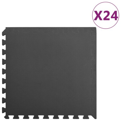Floor Mats 24pcs 8.64m EVA Foam Black