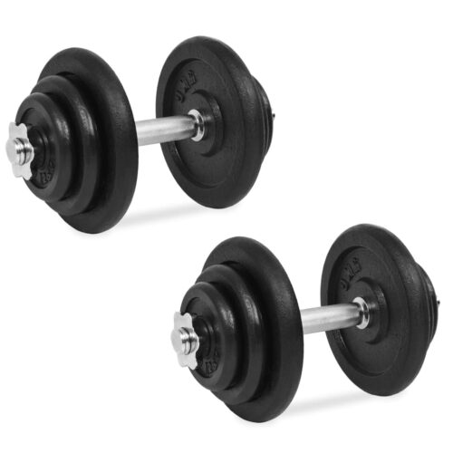 18-Piece Dumbbell Set 40 kg Cast Iron Weight Training Bench Press Home Gym Fitness Exercise