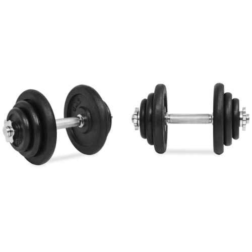 18-Piece Dumbbell Set 40 kg Cast Iron Weight Training Bench Press Home Gym Fitness Exercise - Image 2