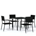 5-Piece Garden Dining Set Outdoor Patio Bistro Lounge Chairs Table Furniture