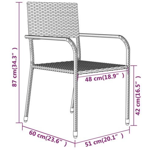 5-Piece Garden Dining Set Outdoor Patio Bistro Lounge Chairs Table Furniture - Image 7