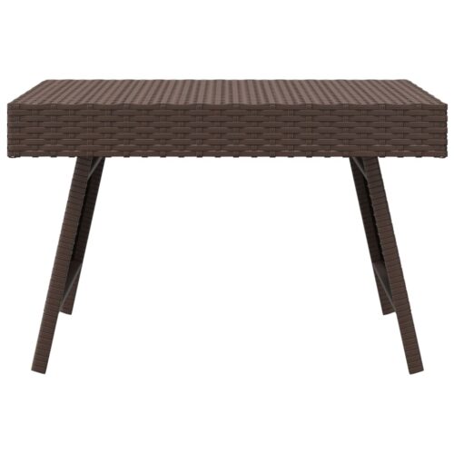 Foldable Side Table Brown 60x40x38cm Poly Rattan - Image 3