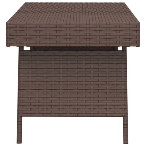 Foldable Side Table Brown 60x40x38cm Poly Rattan - Image 4