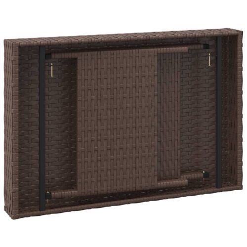 Foldable Side Table Brown 60x40x38cm Poly Rattan - Image 5